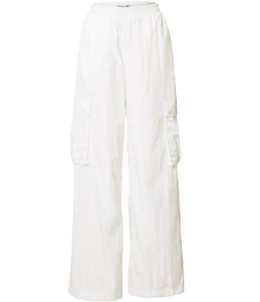 Tommy Jeans Claire High Rise Wide Cargo Pants in White