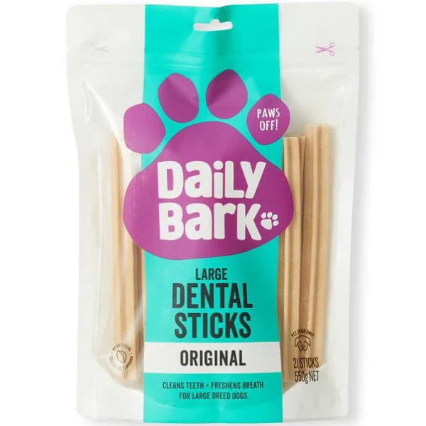 2 x Daily Bark Dental Sticks Large Breed Dog Treat 21 Pack