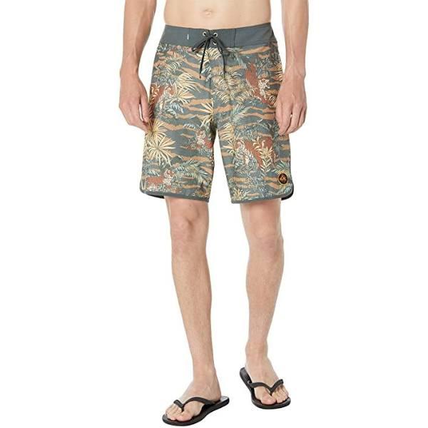 Quiksilver Men's 19" Hempstretch Scallop Board Shorts - G-Land Urban Chic 29 | G/Land Cotton/Polyester - Swimoutlet.com