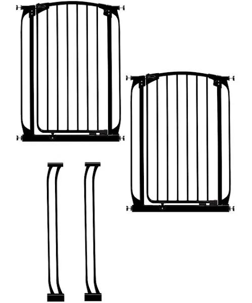 Dreambaby 2 Sets Chelsea XTRA Tall Security Gate & Extension (Black)