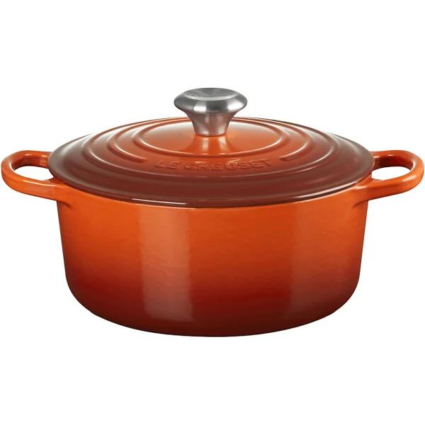 Le Creuset Signature Cast Iron Round Casserole 24cm Cayenne