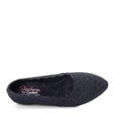 Womens Skechers Black Cleo Honeycomb Slip-on Canvas Shoes - Black