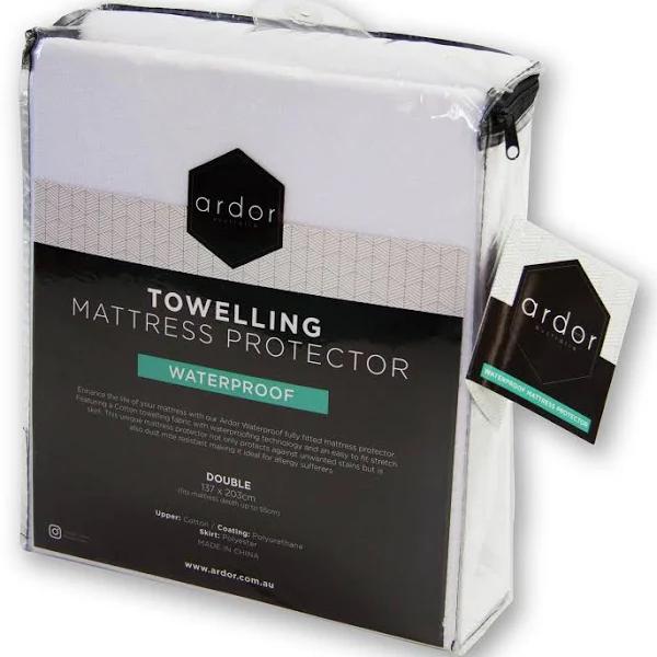 Ardor Towelling Waterproof Mattress Protector - Double