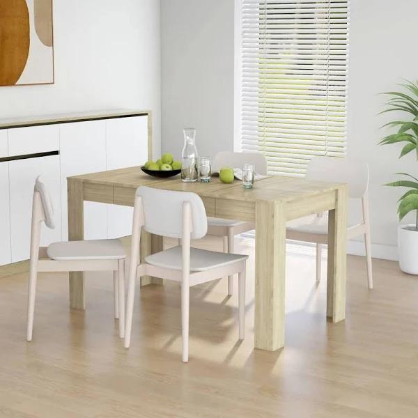 vidaXL Dining Table Sonoma Oak 140×74.5×76 cm Chipboard