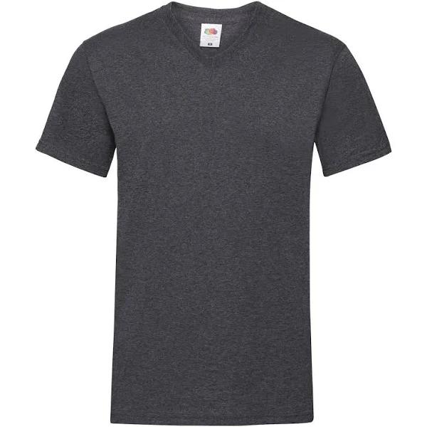 Fruit of The Loom Mens Valueweight V-Neck, Short Sleeve T-Shirt Dark Heather XL