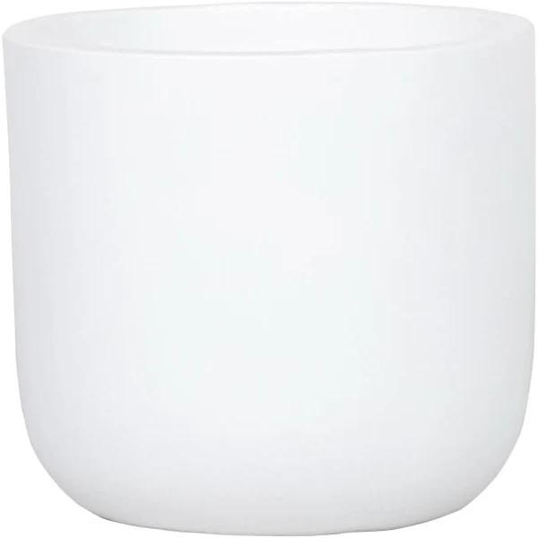 Lotus 250 x 250mm White Large Round Plain Ceramic Pot