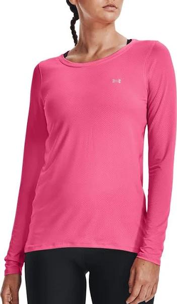 Under Armour Tee Shirt Pink Punk & Metallic Silvertone HG Armour Long-Sleeve Tee - Women, Juniors & Women's Tall XL