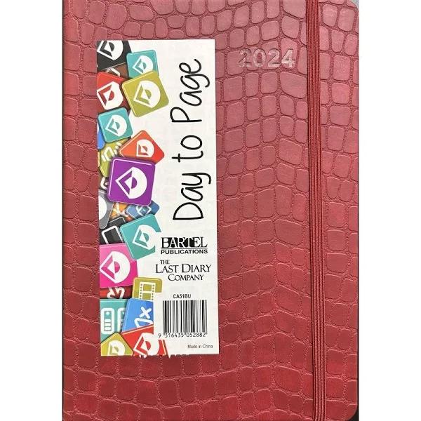 2024 Diary Croc A5 Day To Page Casebound Burgundy Last Diary Company CA51BU