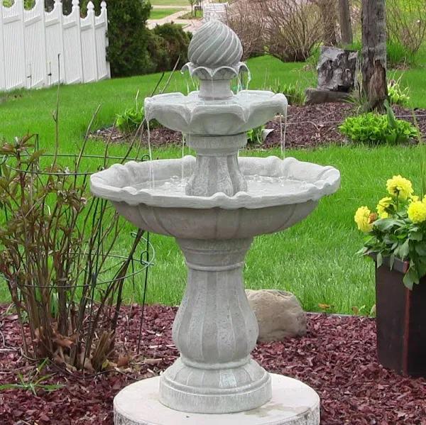 Solar Powered 2-Tier Bird Bath Water Fountain