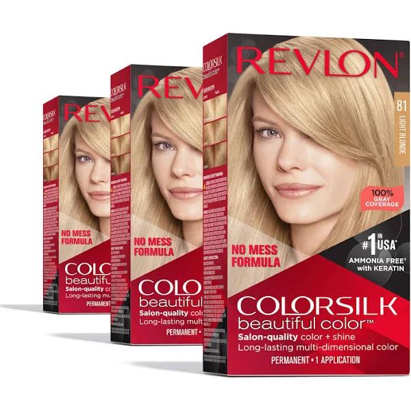 Revlon Permanent Hair Color, Permanent Blonde Hair Dye, Colorsilk with 100% Gray Coverage, Ammonia-Free, Keratin and Amino Acids, Blonde Shades