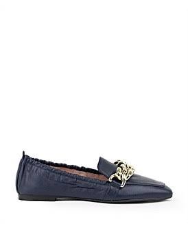 David Jones Edward Meller Giani Loafer With Chain in Navy, Size 36 EU