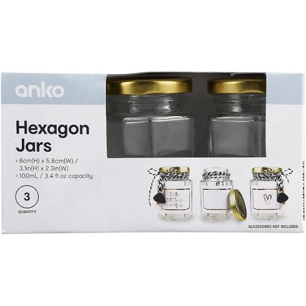 Kmart 3 Pack Hexagon Jars