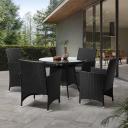 Livsip 5 Pcs Outdoor Dining Set Table & Chairs Patio Furniture Lounge Setting