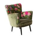 Floral Burst Embroidered Armchair Olive Green | Olive Green Base With Multi-Coloured Embroidery | Upholstery | Early Settler Furniture