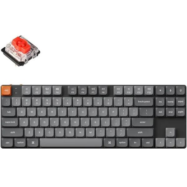 Keychron K1 Max QMK/VIA Wireless Custom Mechanical Keyboard RGB Backlight (Hot-swappable) / Low Profile Gateron Mechanical / Red