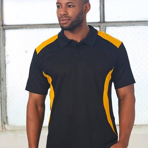 Secret | Mens TrueDry Contrast Short Sleeve Polo Royal+Gold L