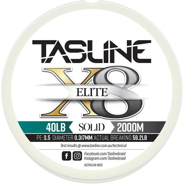 Tasline Elite White Braid Fishing Line 40lb 2000m