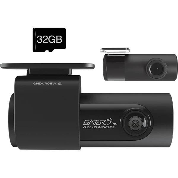 Gator GHDVR98W Full HD Dual Recording Wi-Fi GPS Dash Cam