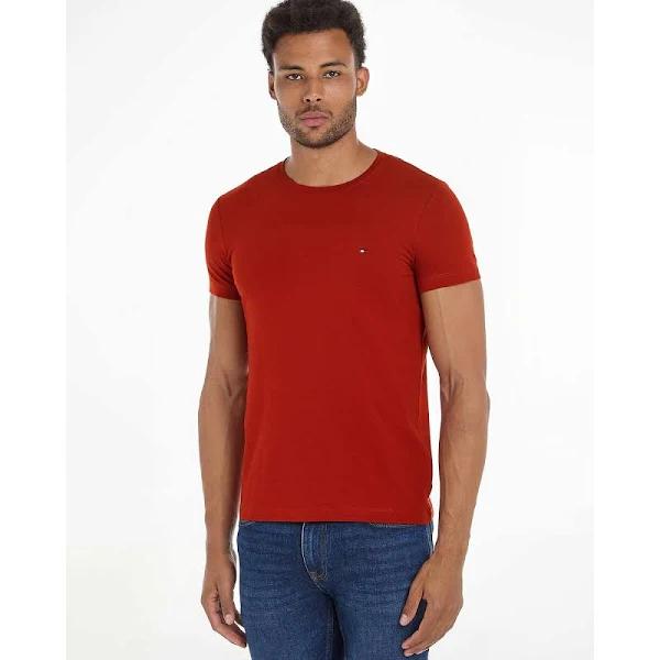 Mens Tommy Hilfiger Red Slim Fit Stretch T Shirt