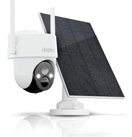 Uniden - App Cam Solo X2K Pt Kit - 100% Wirefree 2K Super HD Outdoor Pan & Tilt Camera Kit Including Solar Panel