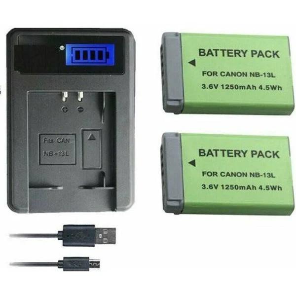 BatteryMate Canon NB-13L PowerShot G7 x Mark II, G9 x Mark Replacement Battery & Charger