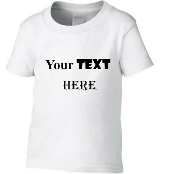 Personalised Customised Boys Girls Kids Custom Printed Text T-Shirt Printing Tee White / XL / 5T / 4-5 Yo