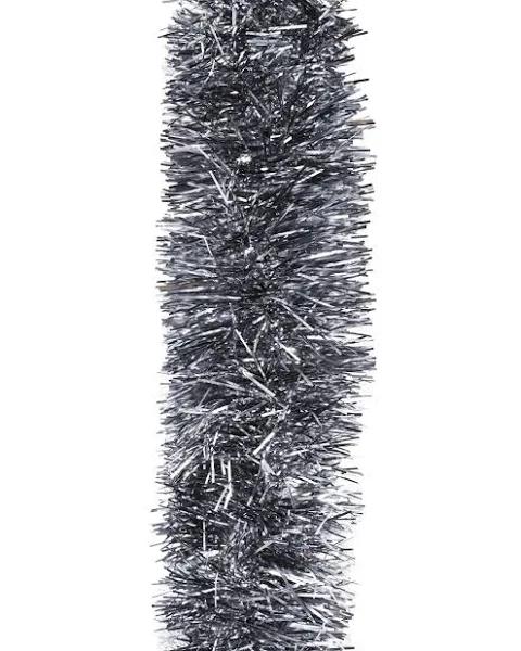 25m Pewter Grey Christmas Tinsel 75mm Wide