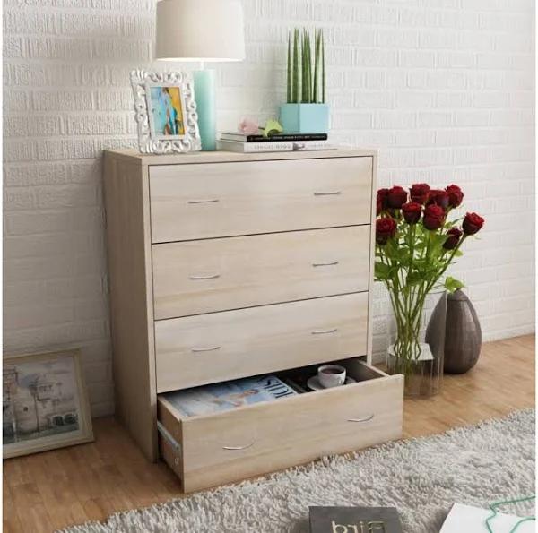 Bedroom Livingroom Sideboard Chest Cabinet Clothes Storage 4 Drawers - AfterPay & zipPay Available