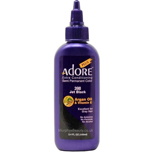 Adore Plus Semi Permanent Hair Color - 398 Jet Black