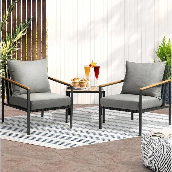 Livsip Outdoor Lounge Chairs & Table Set Dining Setting Patio Furniture