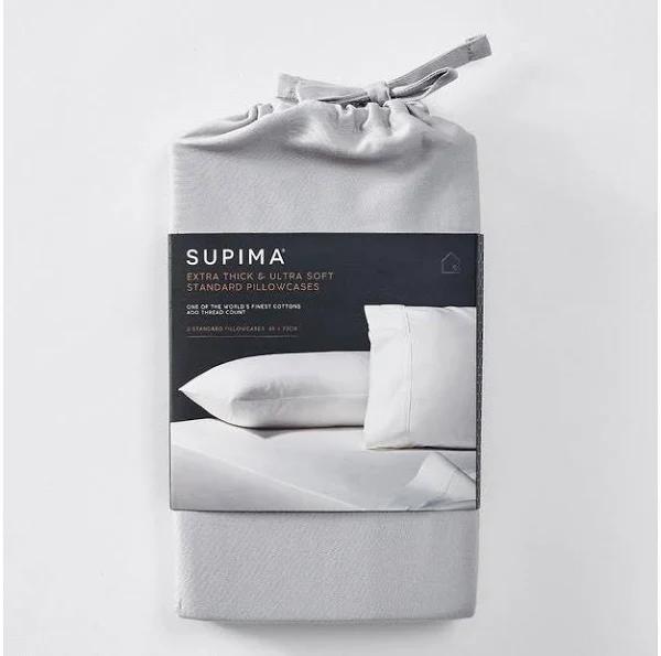 Supima 2 Pack 400 Thread Count Pillowcases | Grey | Cotton