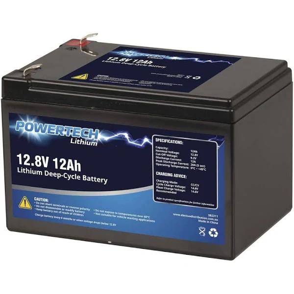 Powertech 12.8V Lithium Deep Cycle Battery Gn2 - 12Ah