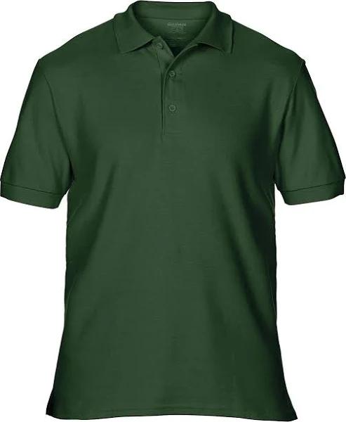 Gildan Mens Premium Cotton Sport Double Pique Polo Shirt Forest Green 3XL Cotton Mens Polo Shirt