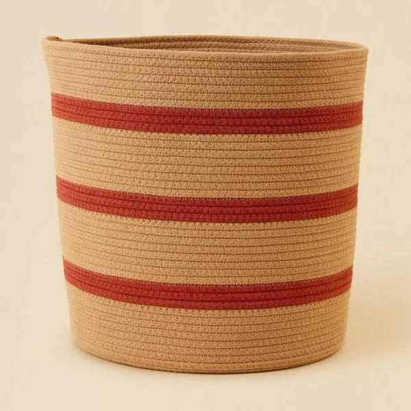 Openook Striped Basket, 40cm - Natural