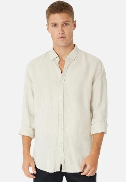 The Tennyson Linen L/S Shirt - Oatmeal, XS - Industrie Clothing | Men's Fashion Online