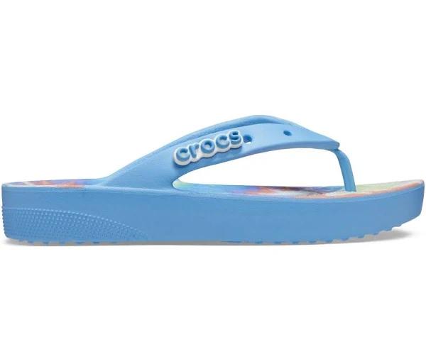 Crocs Classic Platform Tie Dye Graphic Flip Oxygen / Multi W10