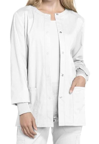 Cherokee WW Professionals Women's Snap Front Scrub Jacket - XL - White