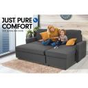 Sarantino 3-Seater Corner Sofa Bed Lounge Storage Chaise Couch - Grey