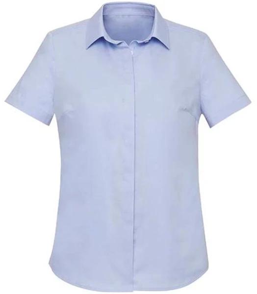 Biz Corporates Womens Charlie S/S Shirt (RS968LS) 14 / Blue Chambray