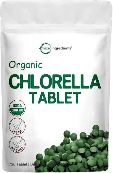 Organic Chlorella Supplement, 3000mg Per Serving, 720 Tablets (4 Months Supply), Rich in Minerals, Immune Vitamins, Chlorophyll, Amino Acids, Fatty