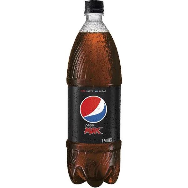 Pepsi Max No Sugar Soda 1.25L Bottle 12 x 1.25L - AfterPay & zipPay Available