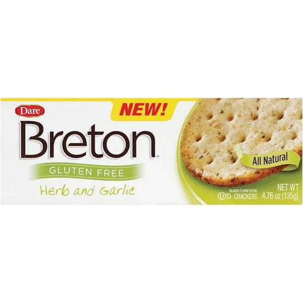 Breton-dare - Crackers - Herb And Garlic - Case Of 6 - 4.76 Oz.