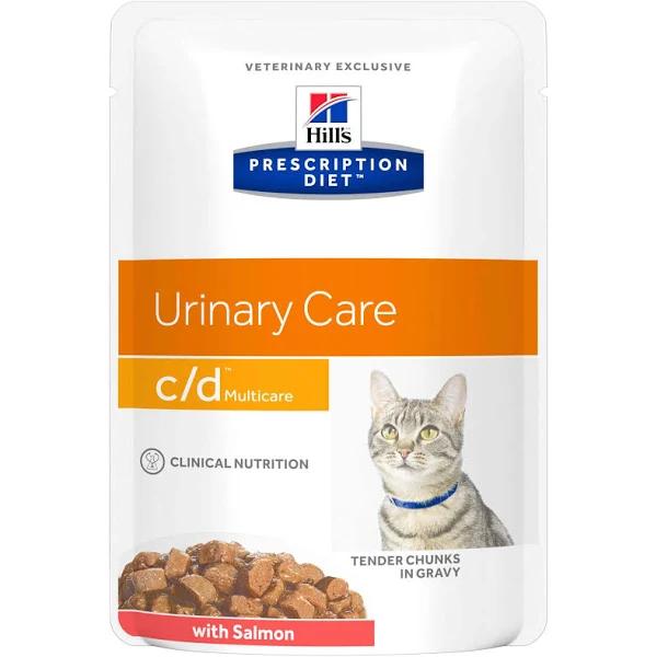 Hill's Prescription Diet C/D Multicare Urinary Care Salmon Pouches Wet Cat Food - 85g