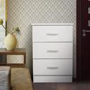 Jace 3-Drawer Chest Nightstand Bedside Table - White