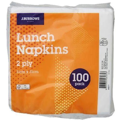 J.Burrows Lunch Napkins 2 Ply 100 Pack Excellent Condition