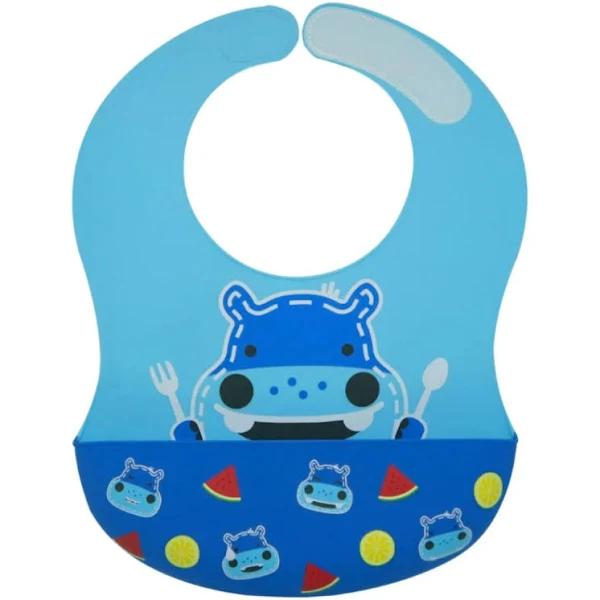 Marcus & Marcus Wide Coverage Silicone Baby Bib Blue