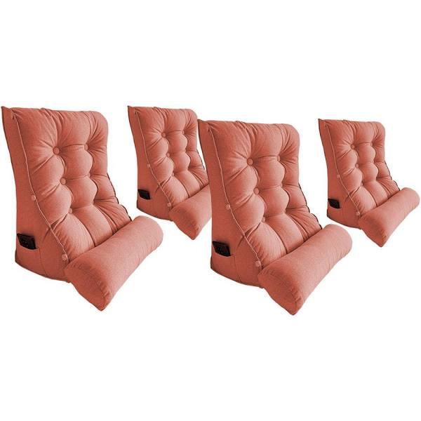 SOGA 4x 60cm Peach Triangular Wedge Lumbar Pillow Headboard Backrest Sofa Bed Cushion Home Decor