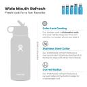 Hydro Flask Water Bottle - Wide Mouth Straw Lid 2.0 - 40 oz, Hibiscus