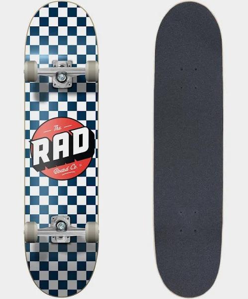 Rad Complete Skateboard Dude Crew - Checkers Navy/White 7.5