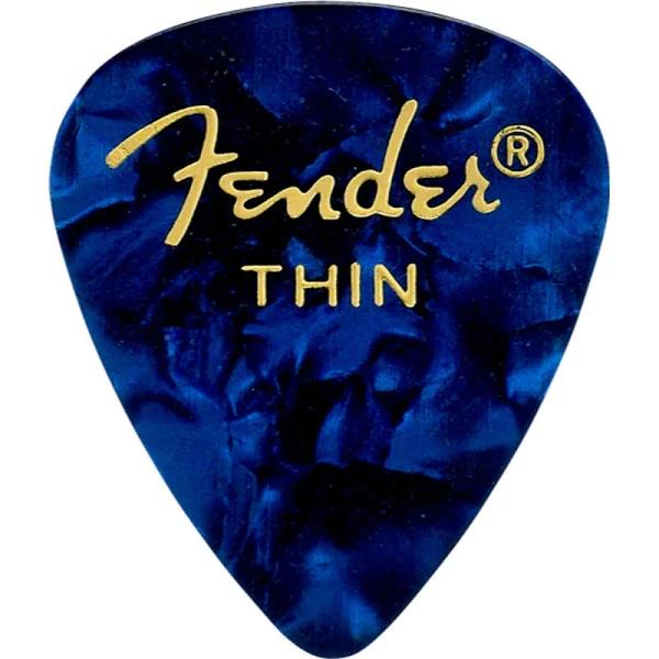 Fender Guitar Picks - 351 Shape Blue Moto Thin (12 Pack)